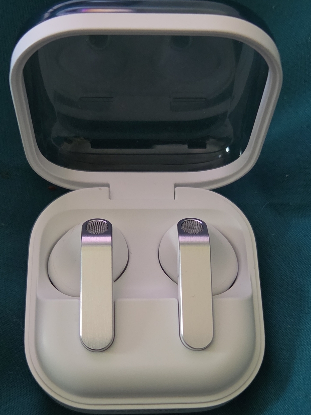 Samsung Silver and Gray True Wireless Earbuds with Charging Case - Picture 2 of 4